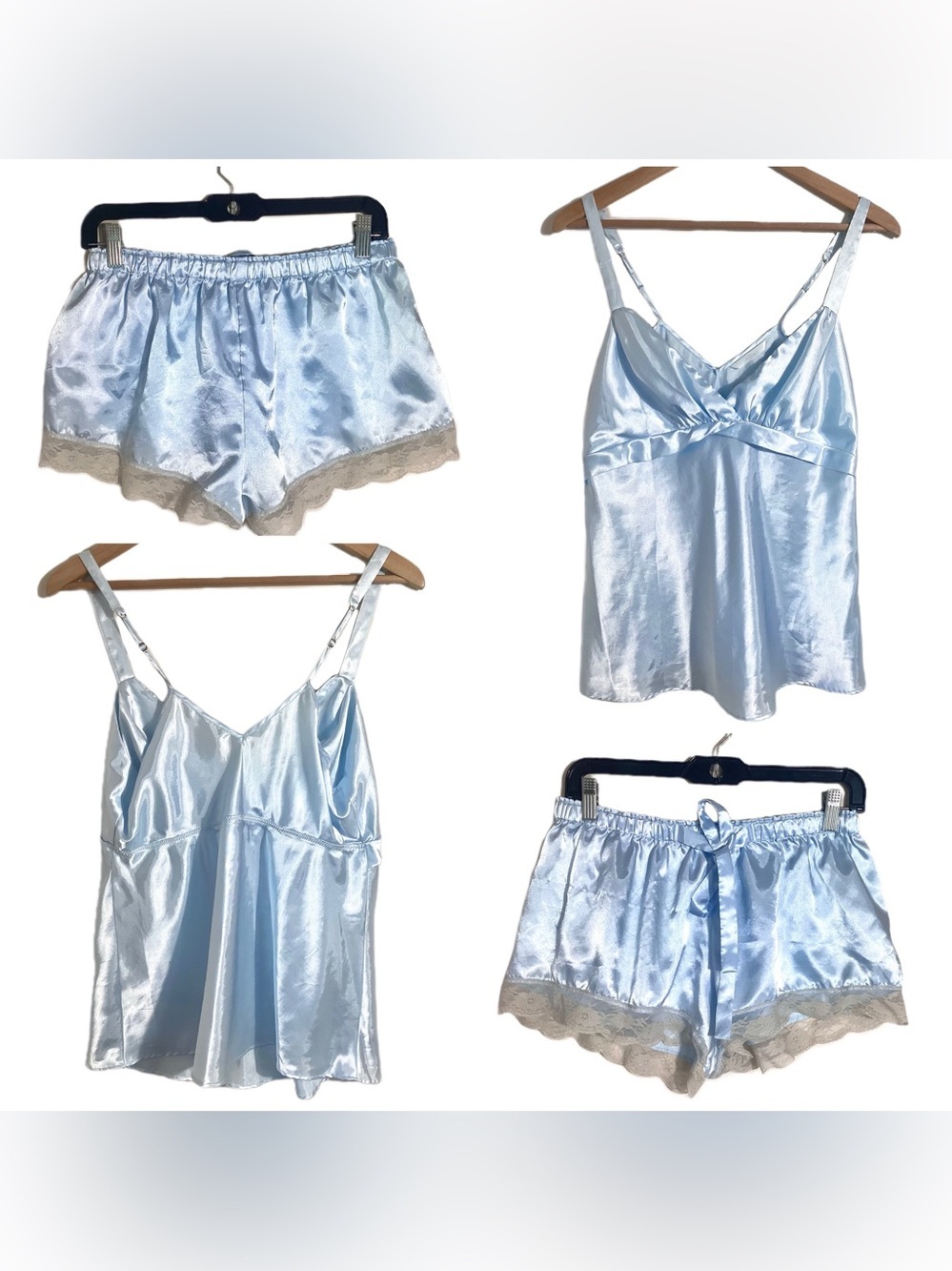 Y2K Babydoll Satin PJ Tank & Shorts Set Jrs XL/Adult M
